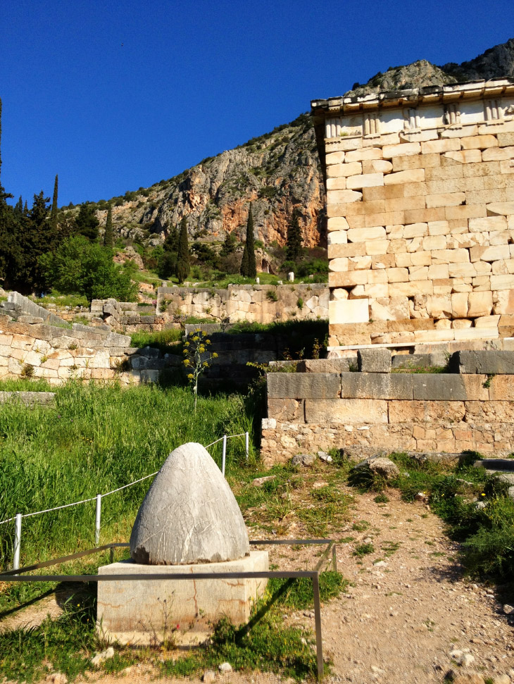 The Omphalos at Delphi, or the rock eaten by Cronos, who believed it was his infant son Zeus